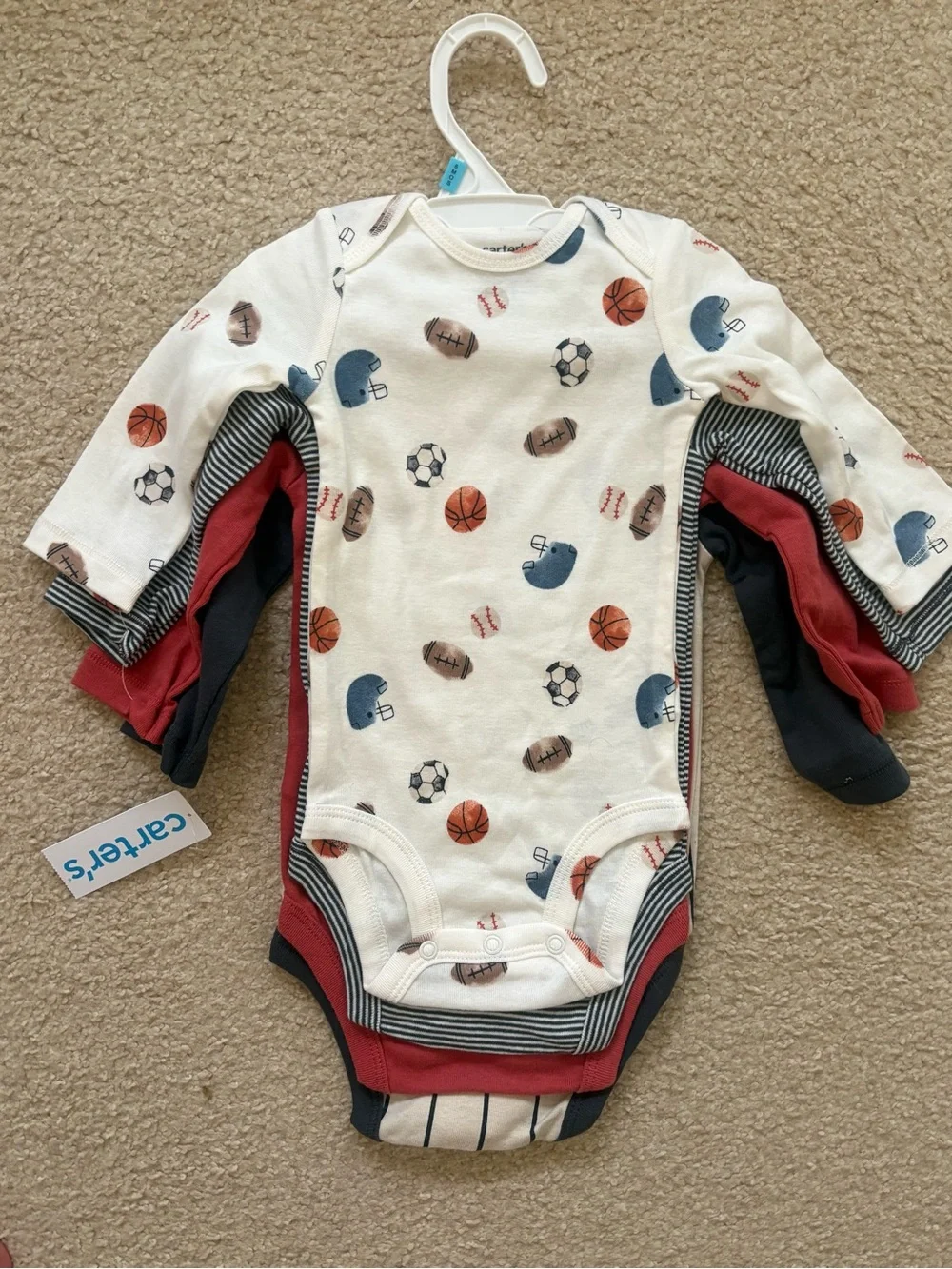 Carter's Brand NWT Baby Boy long sleeve and short sleeve onesies 6 months bundle